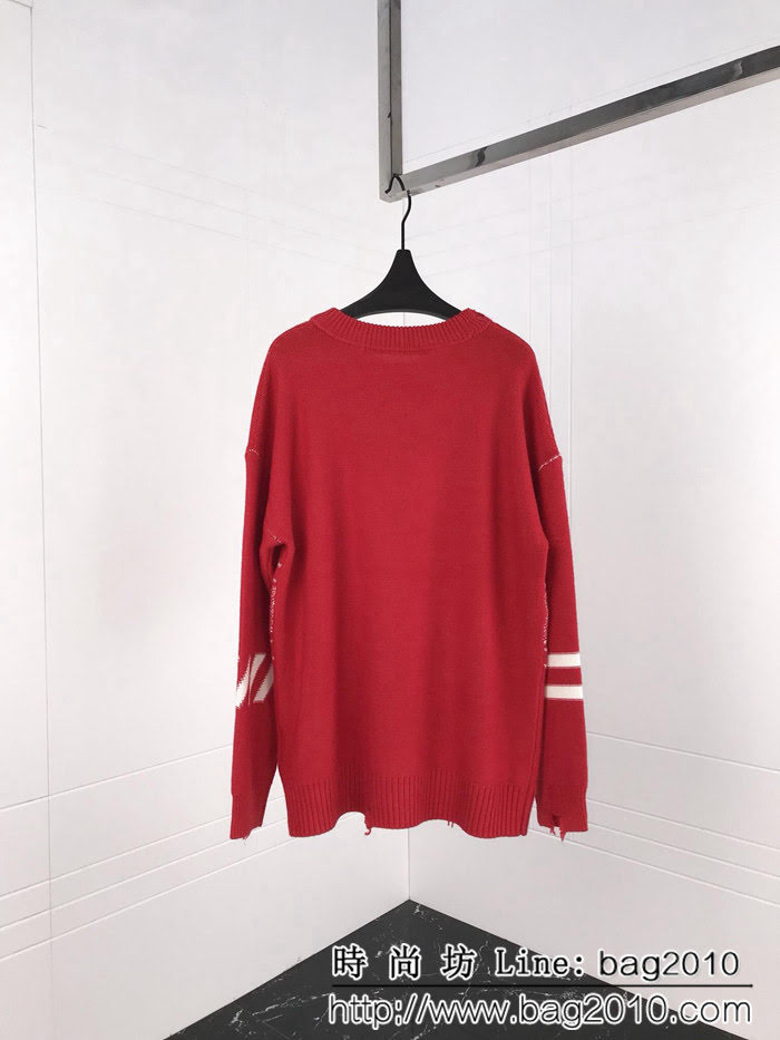 OFF-White18ss秋冬新款 官網同步 落肩剪口破洞羊毛衫 ydi1086